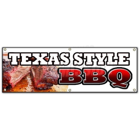 Signmission TEXAS STYLEBBQ BANNER SIGN beef brisket ribs pork bar b que open B-72 Texas Style BBQ